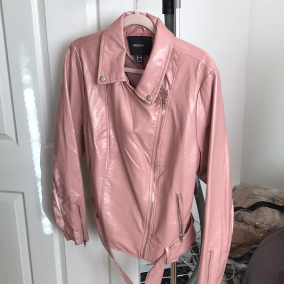 Forever 21 Jackets & Blazers - Mauve /pink vegan leather moto jacket 1x